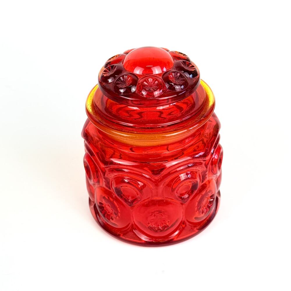 Fairy Jar Vintage Moon & Stars Canister by LE Smith Amberina Red Moon and Stars
